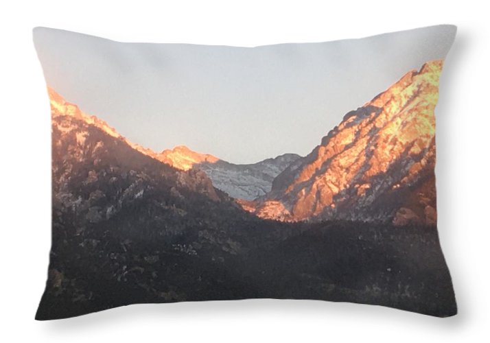 Winter Magic Hour Crestone - Throw Pillow
