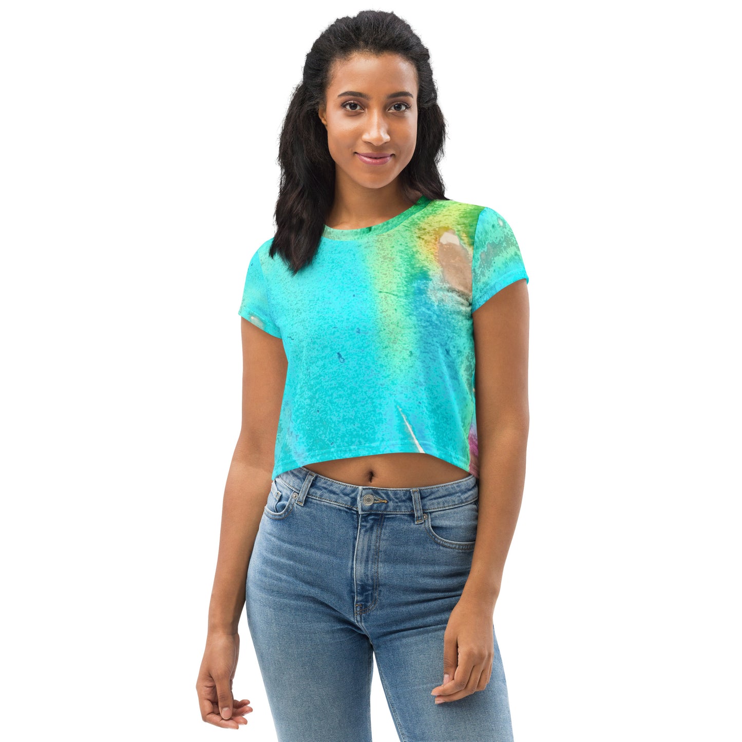 CROP TEE : TROPICAL WATER MOVEMENTS