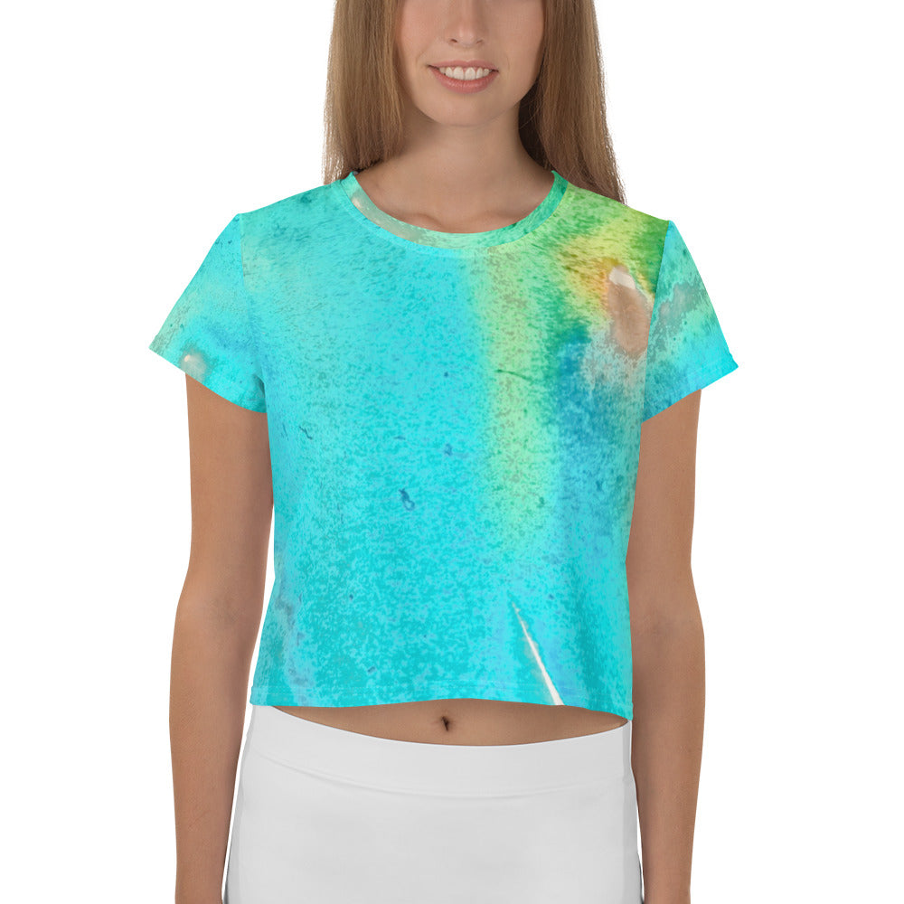 CROP TEE : TROPICAL WATER MOVEMENTS