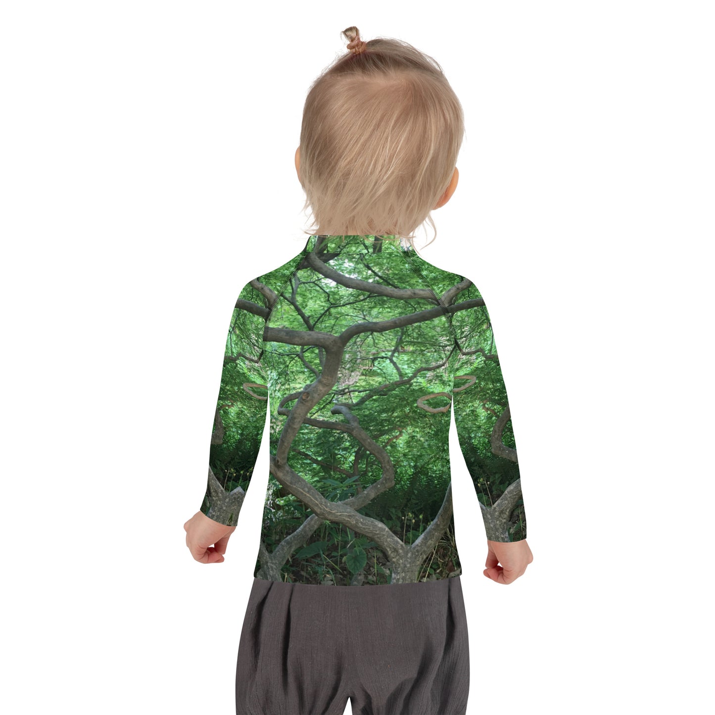 TODDLER LONG SLEEVE RASH GUARD SHIRT : CASCADING JAPANESE MAPLE TREE