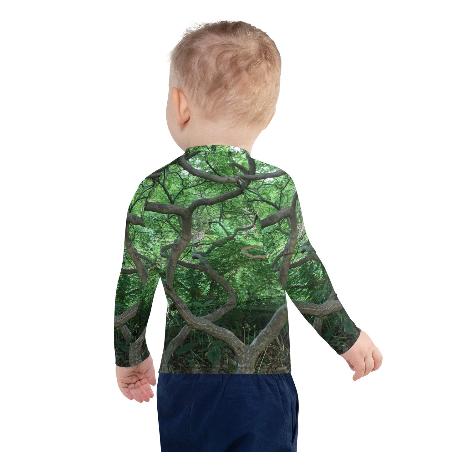 TODDLER LONG SLEEVE RASH GUARD SHIRT : CASCADING JAPANESE MAPLE TREE