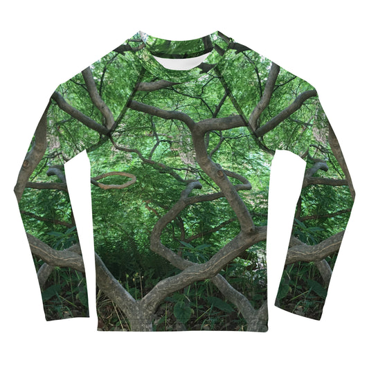 TODDLER LONG SLEEVE RASH GUARD SHIRT : CASCADING JAPANESE MAPLE TREE