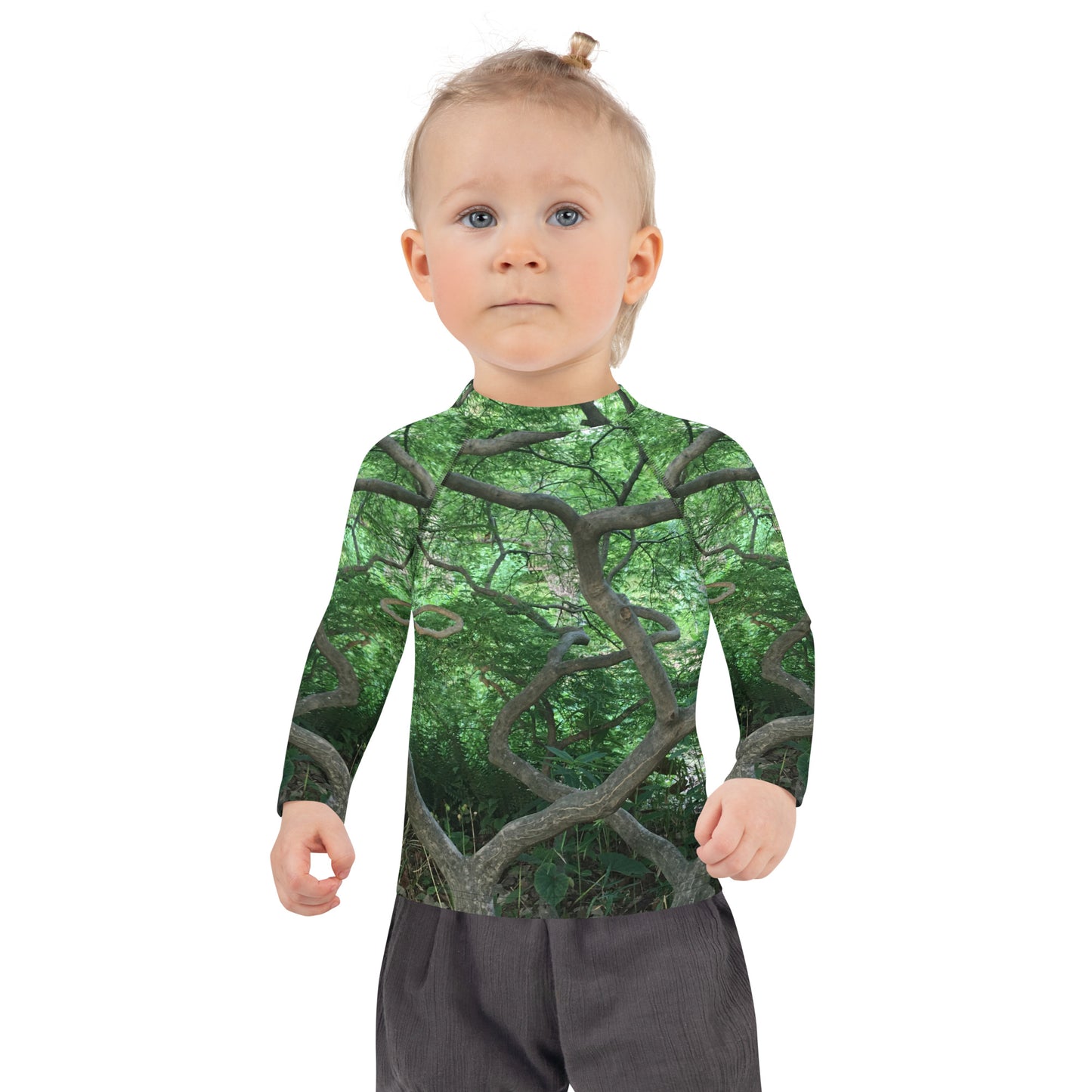 TODDLER LONG SLEEVE RASH GUARD SHIRT : CASCADING JAPANESE MAPLE TREE