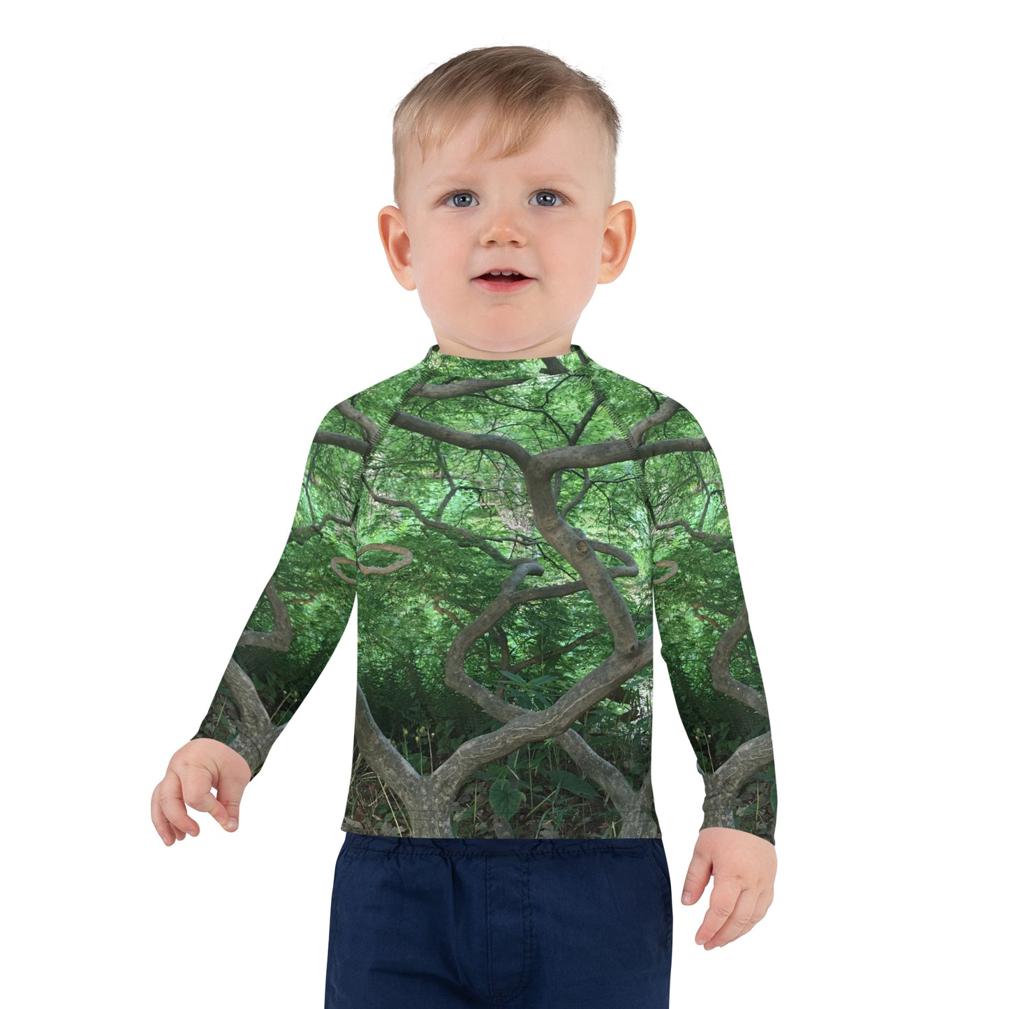 TODDLER LONG SLEEVE RASH GUARD SHIRT : CASCADING JAPANESE MAPLE TREE