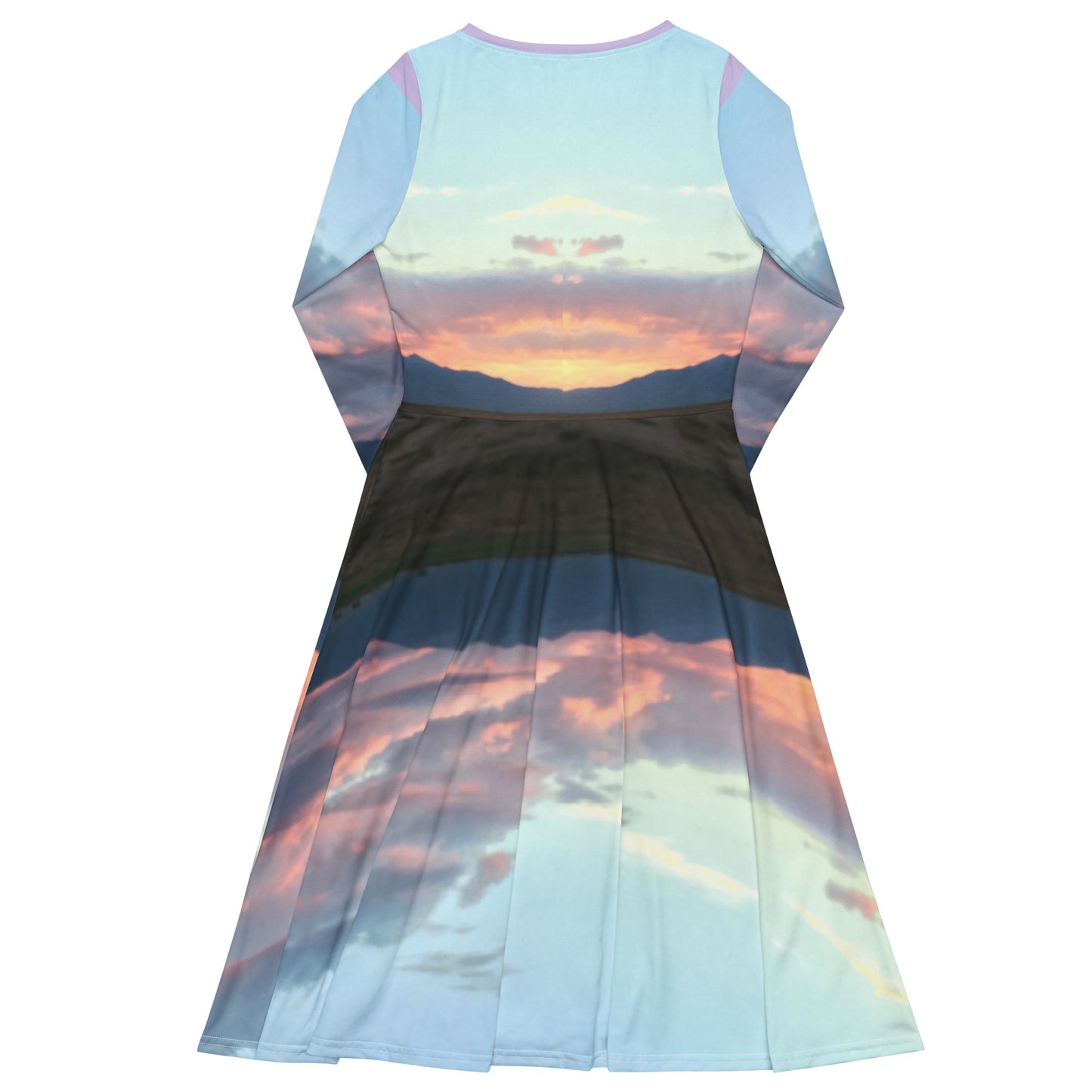 LONG SLEEVE MIDI DRESS : CLOUDS BEFORE DUSK