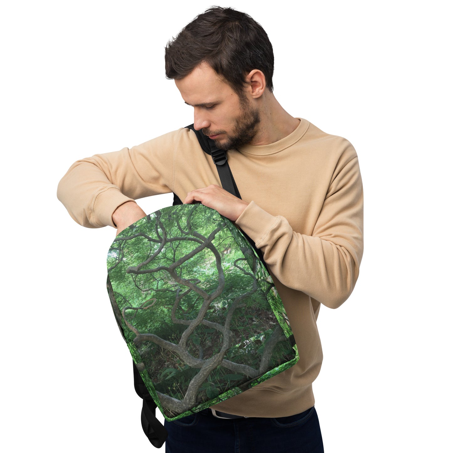 MINIMALIST BACKPACK : GREEN CASCADING JAPANESE MAPLE TREE