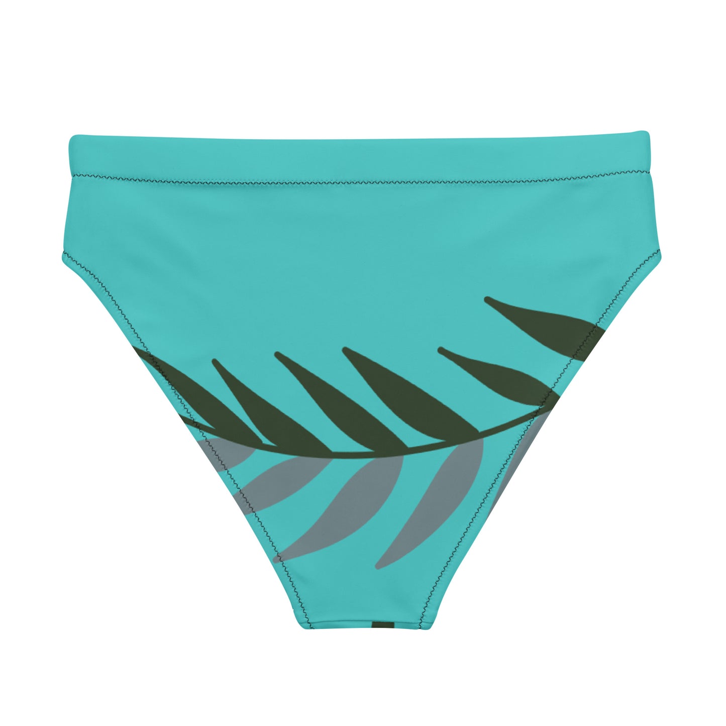 ECO HIGH-WAISTED BIKINI BOTTOM : TURQUOISE FERN