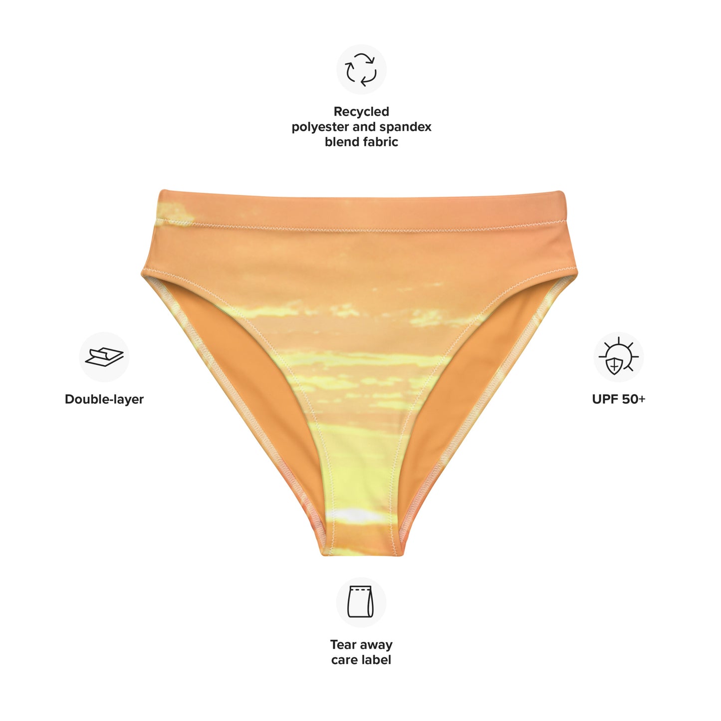 ECO HIGH-WAISTED BIKINI BOTTOM : WESTERN SUNSET