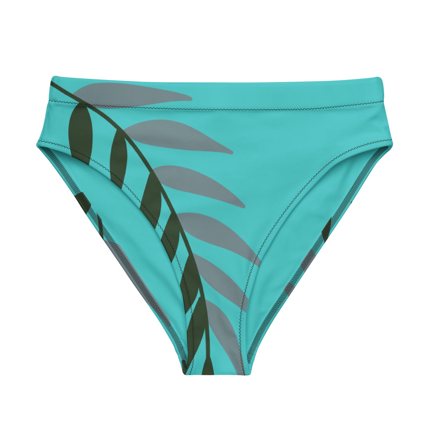 ECO HIGH-WAISTED BIKINI BOTTOM : TURQUOISE FERN