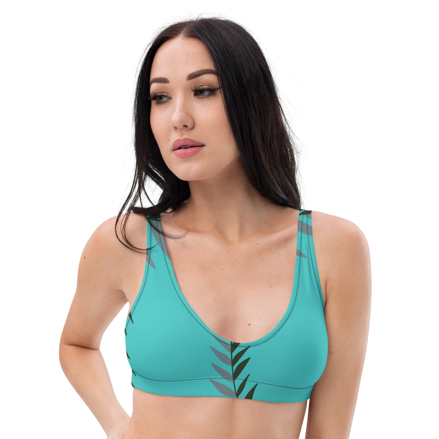 ECO BIKINI TOP : TURQUOISE FERN