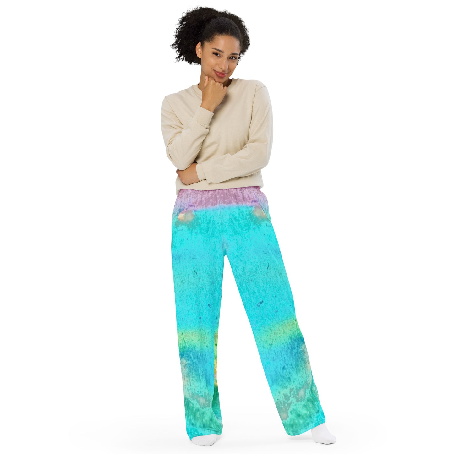 UNISEX WIDE-LEG PANTS : TROPICAL WATER MOVEMENT