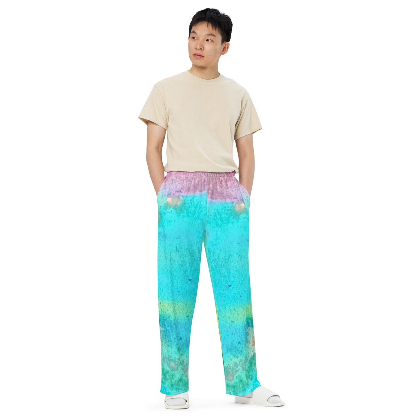 UNISEX WIDE-LEG PANTS : TROPICAL WATER MOVEMENT