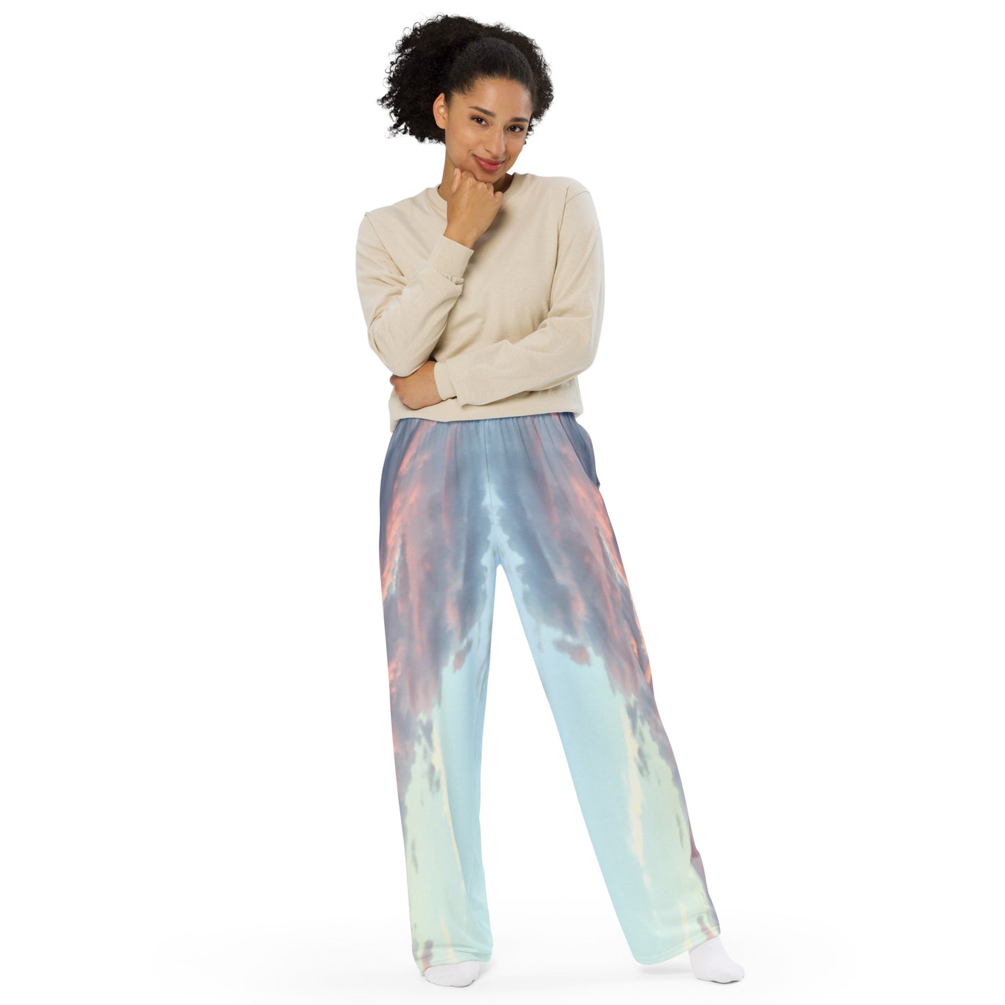 UNISEX WIDE-LEG PANTS : CLOUDS BEFORE DUSK (LIGHT)