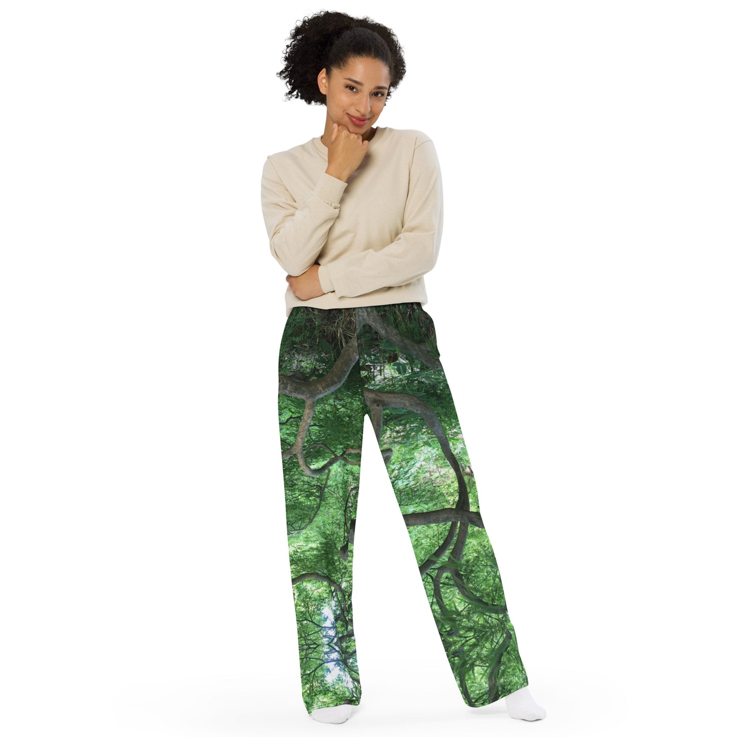 UNISEX WIDE-LEG PANTS :CASCADING JAPANESE MAPLE