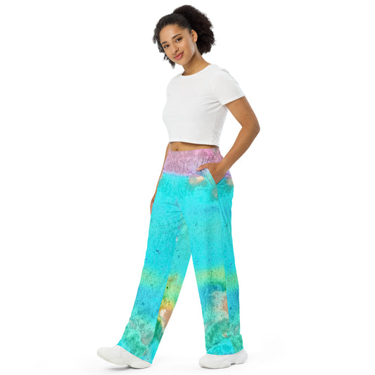 UNISEX WIDE-LEG PANTS : TROPICAL WATER MOVEMENT