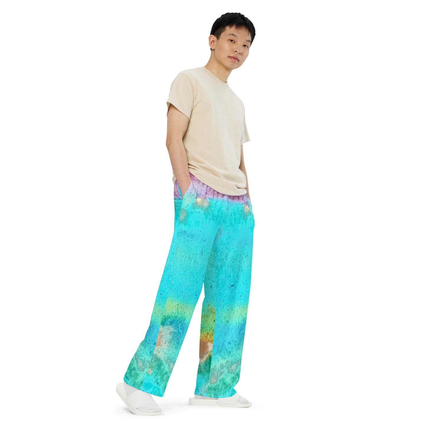 UNISEX WIDE-LEG PANTS : TROPICAL WATER MOVEMENT