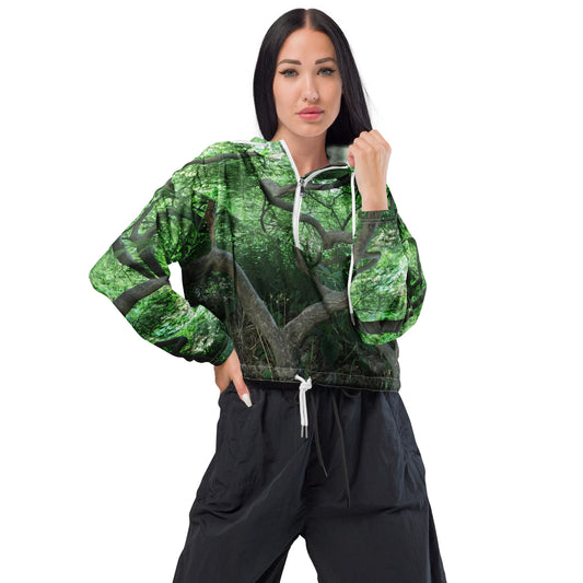 FEMME CROPPED WINDBREAKER : CASCADING JAPANESE MAPLE