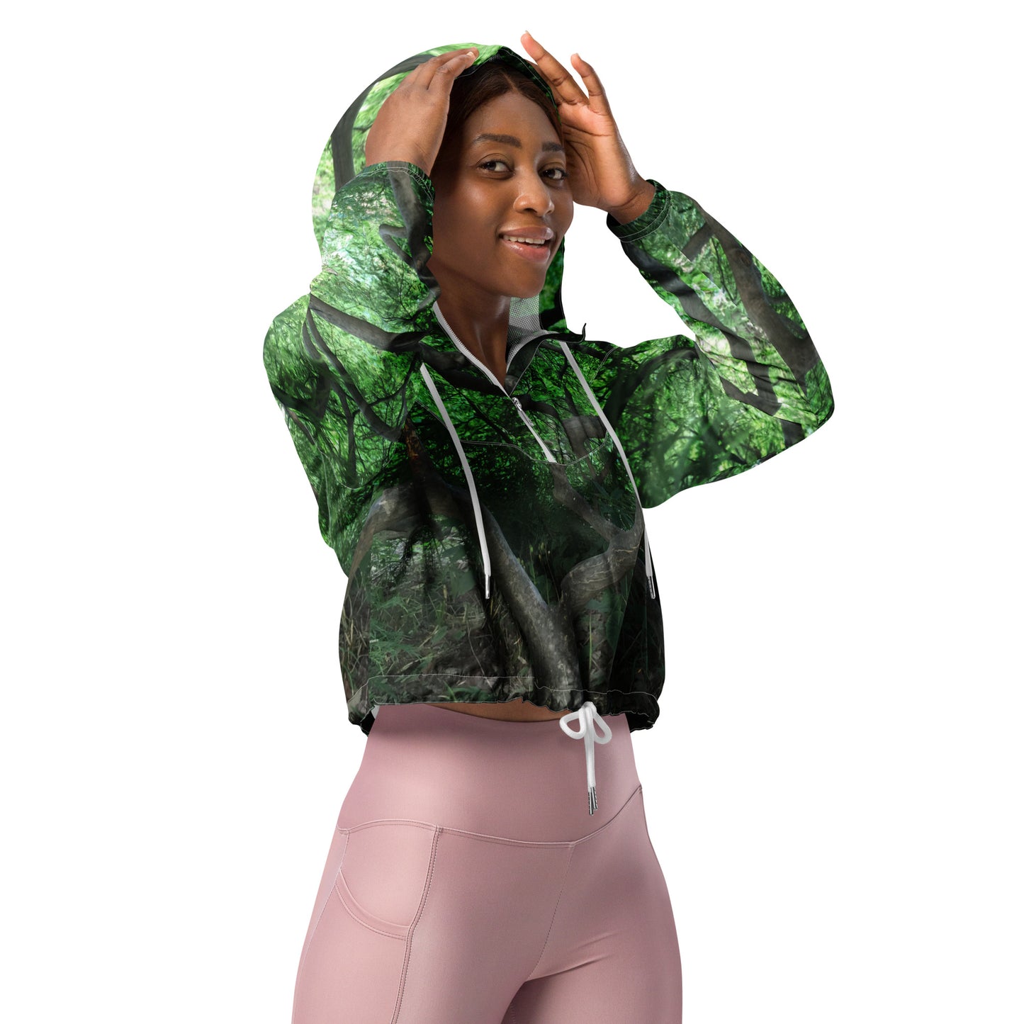 FEMME CROPPED WINDBREAKER : CASCADING JAPANESE MAPLE