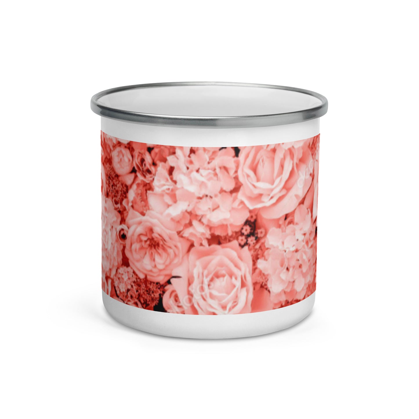 ENAMEL MUG : COMING UP ROSES : PINK ROSES