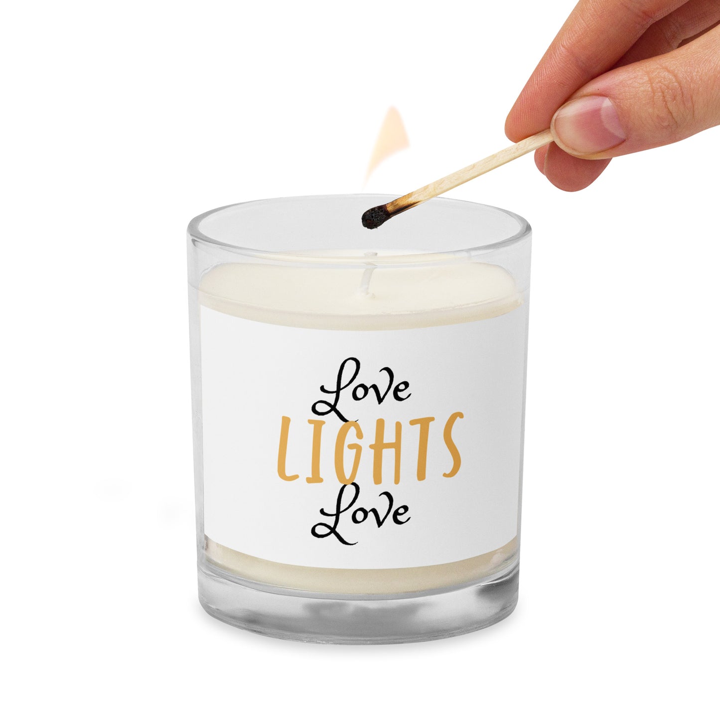 SOY WAX CANDLE GLASS JAR LOVE LIGHTS LOVE