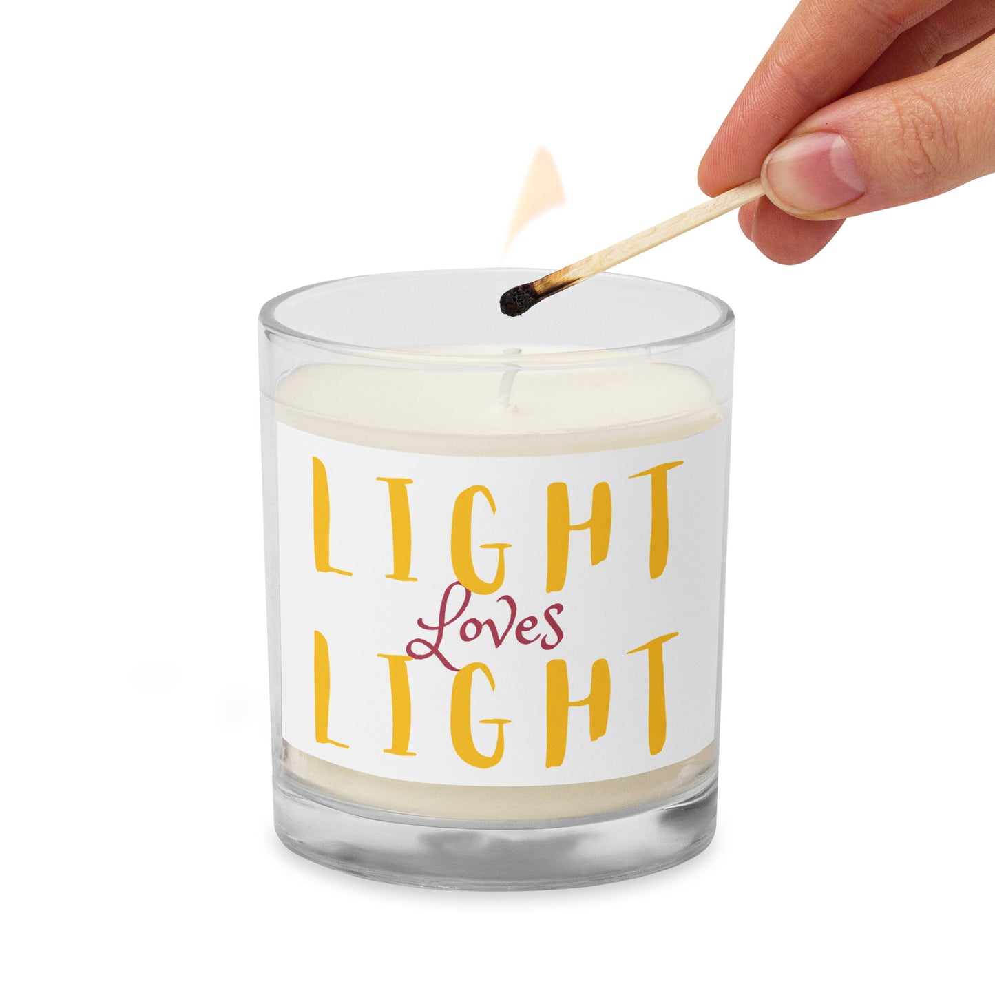 SOY WAX CANDLE GLASS JAR LIGHT LOVES LIGHT