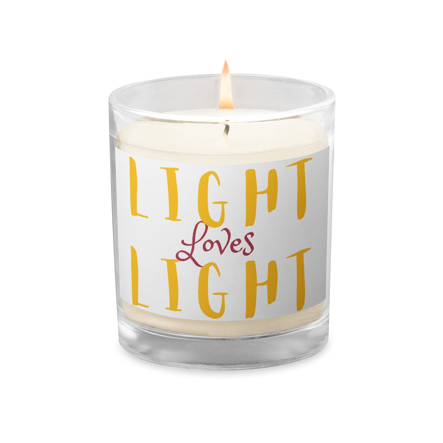 SOY WAX CANDLE GLASS JAR LIGHT LOVES LIGHT