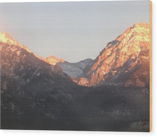 Winter Magic Hour Crestone - Wood Print