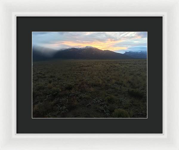 Snowy Morning Mists Crestone - Framed Print