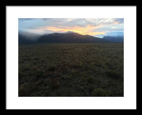 Snowy Morning Mists Crestone - Framed Print