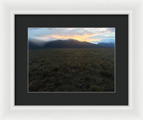 Snowy Morning Mists Crestone - Framed Print