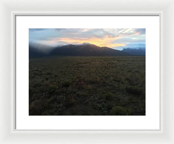 Snowy Morning Mists Crestone - Framed Print