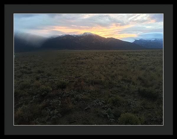 Snowy Morning Mists Crestone - Framed Print