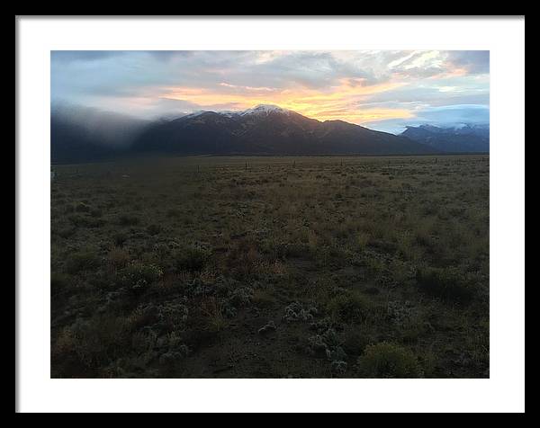 Snowy Morning Mists Crestone - Framed Print