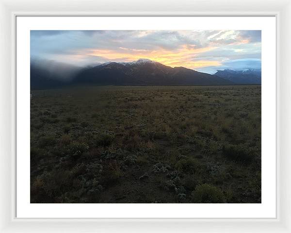 Snowy Morning Mists Crestone - Framed Print