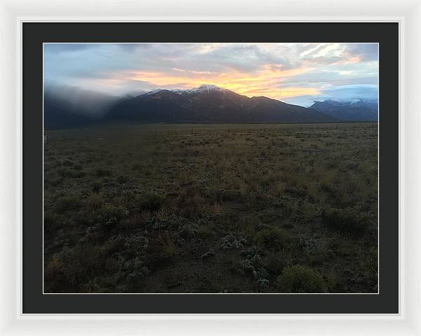 Snowy Morning Mists Crestone - Framed Print