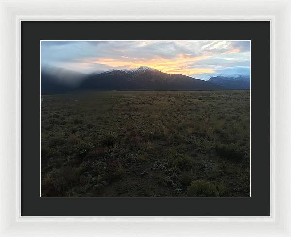 Snowy Morning Mists Crestone - Framed Print