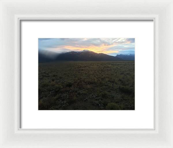 Snowy Morning Mists Crestone - Framed Print