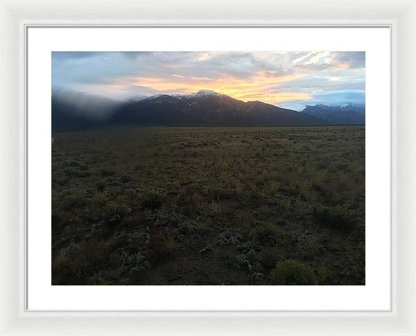 Snowy Morning Mists Crestone - Framed Print