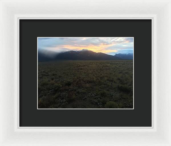 Snowy Morning Mists Crestone - Framed Print