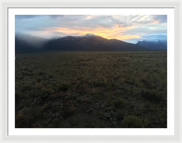 Snowy Morning Mists Crestone - Framed Print