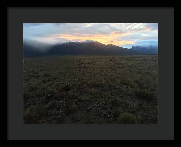 Snowy Morning Mists Crestone - Framed Print