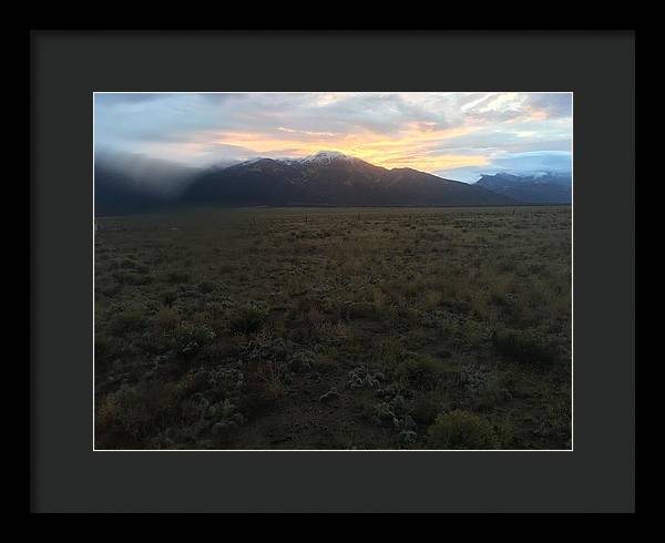 Snowy Morning Mists Crestone - Framed Print