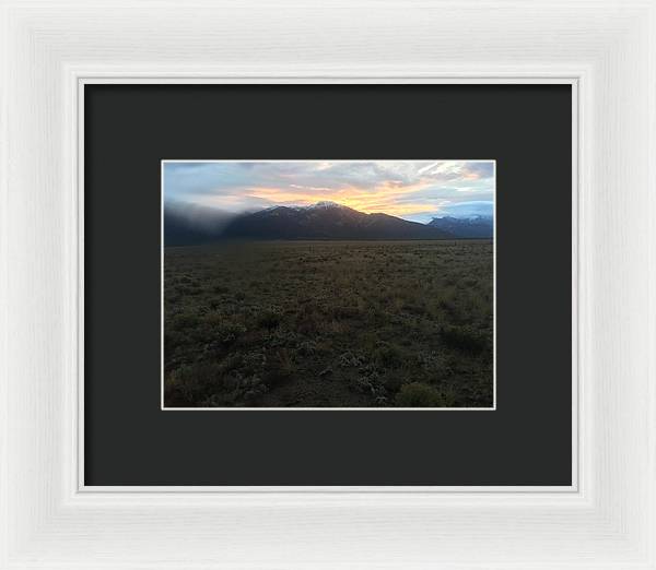 Snowy Morning Mists Crestone - Framed Print