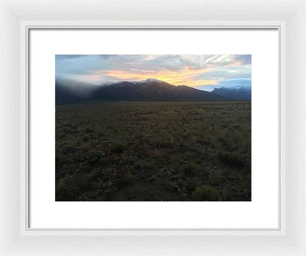 Snowy Morning Mists Crestone - Framed Print