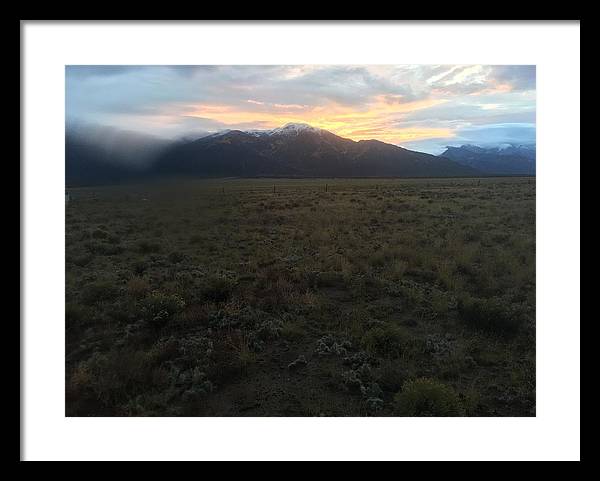 Snowy Morning Mists Crestone - Framed Print