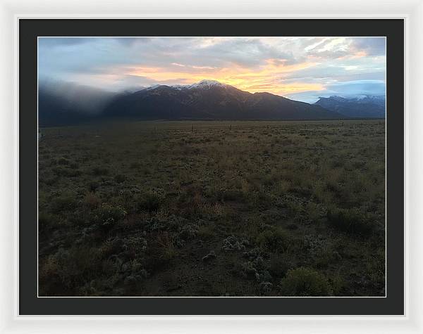 Snowy Morning Mists Crestone - Framed Print