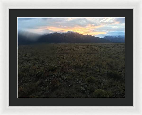 Snowy Morning Mists Crestone - Framed Print