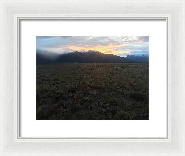 Snowy Morning Mists Crestone - Framed Print