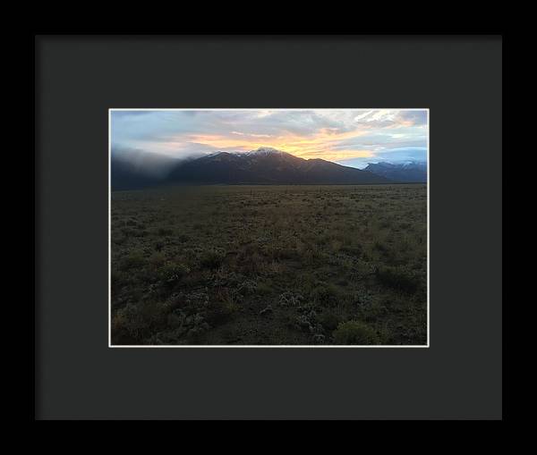 Snowy Morning Mists Crestone - Framed Print