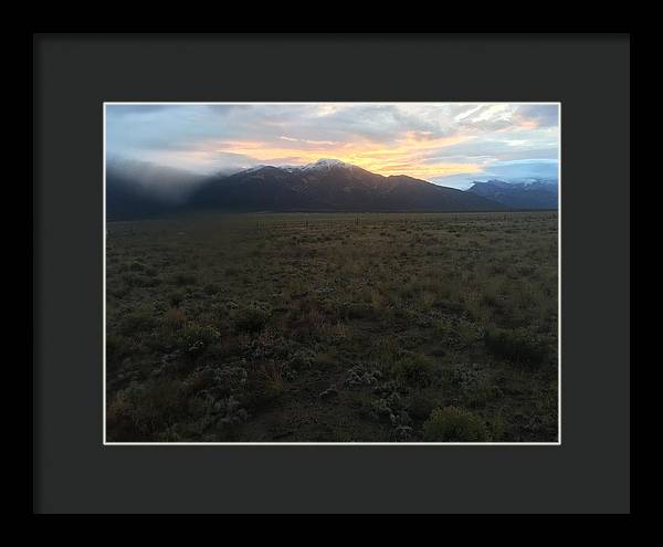 Snowy Morning Mists Crestone - Framed Print